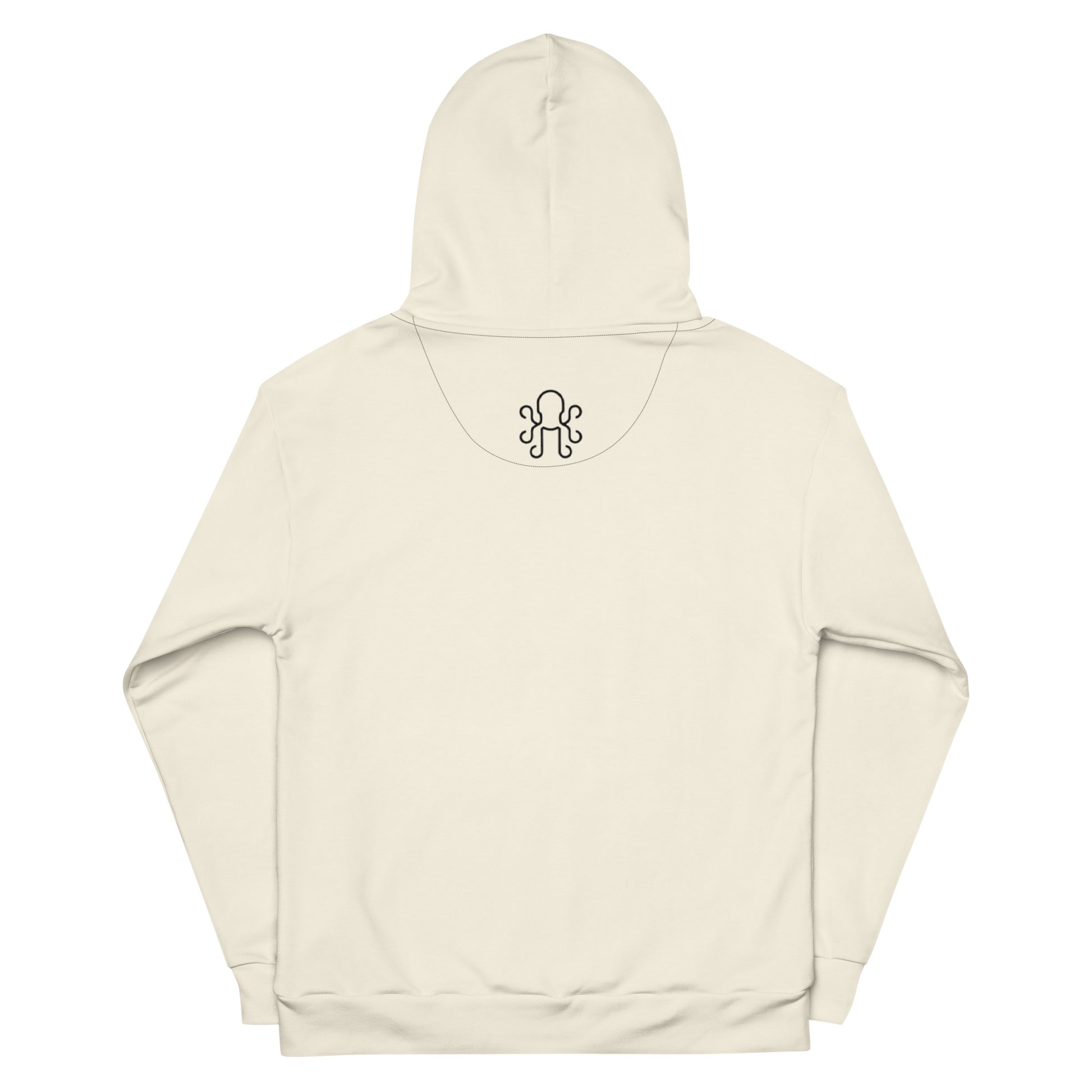 Kraken Japanese Script Hoodie shown flat with bold front lettering and athletic cut