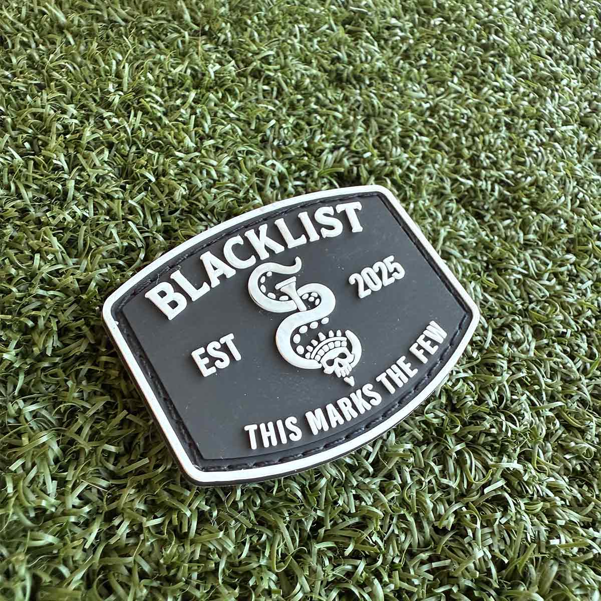 Seal-shaped Blacklist golf patch - This Marks the Few inscription