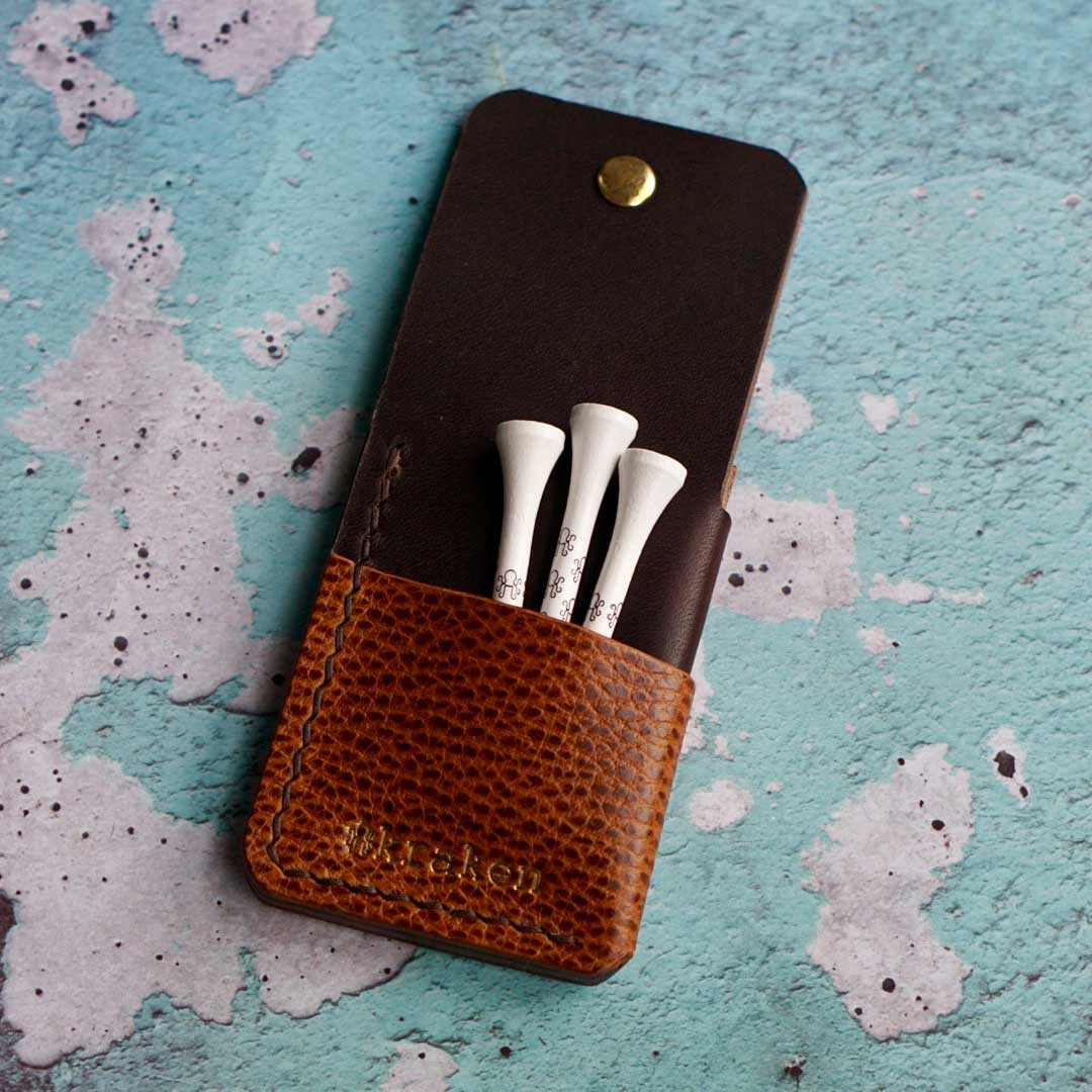 Kraken Golf Fred Tool Holder –- luxury leather case for ball marker and divot tool