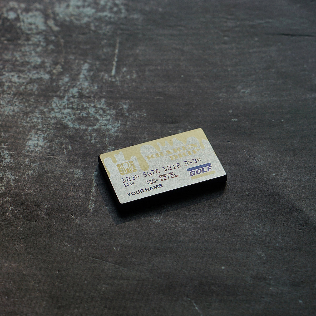 Gold Drip Credit Card Ball Marker - Titanium