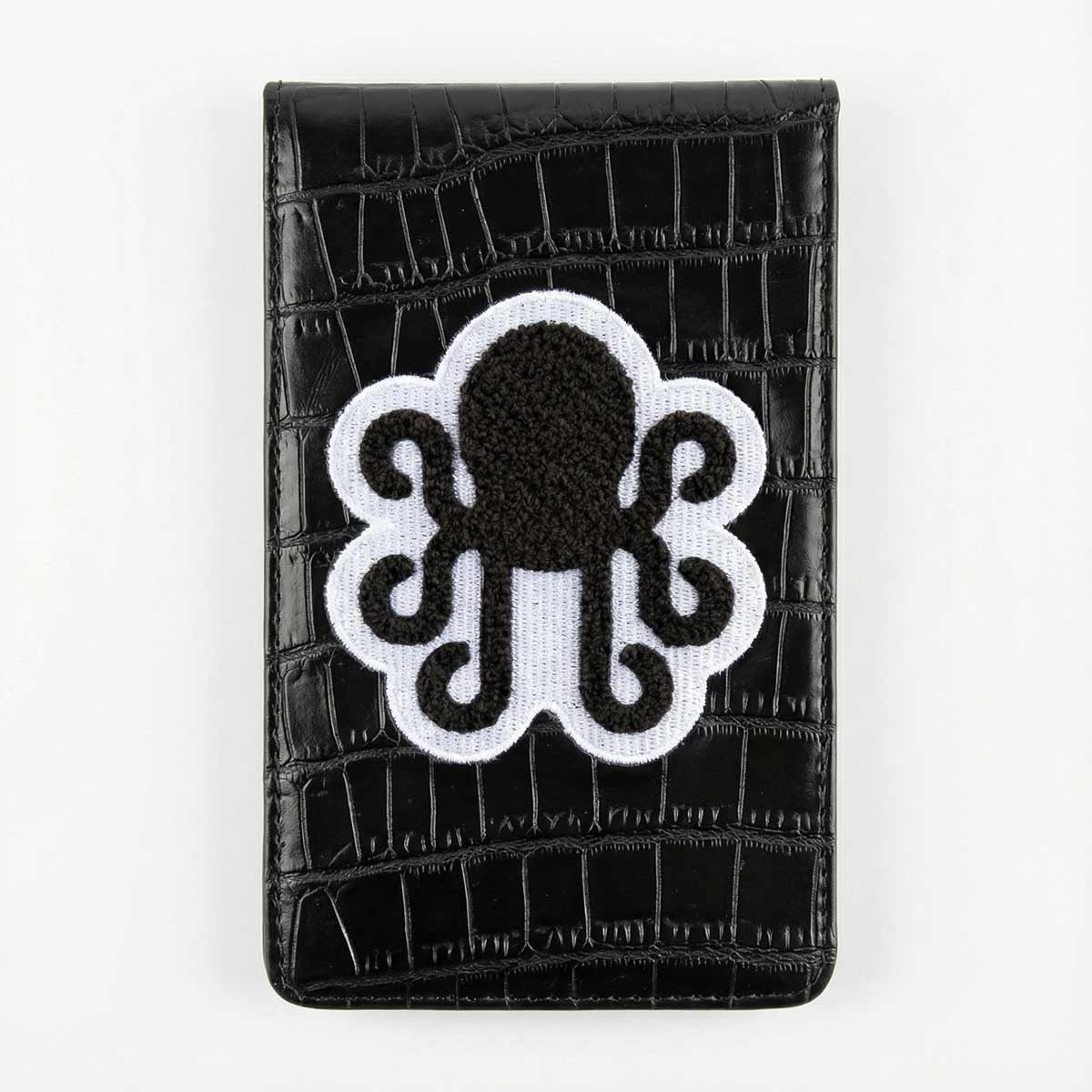 Midnight Yardage Book | Black Gator Leather | Kraken Golf