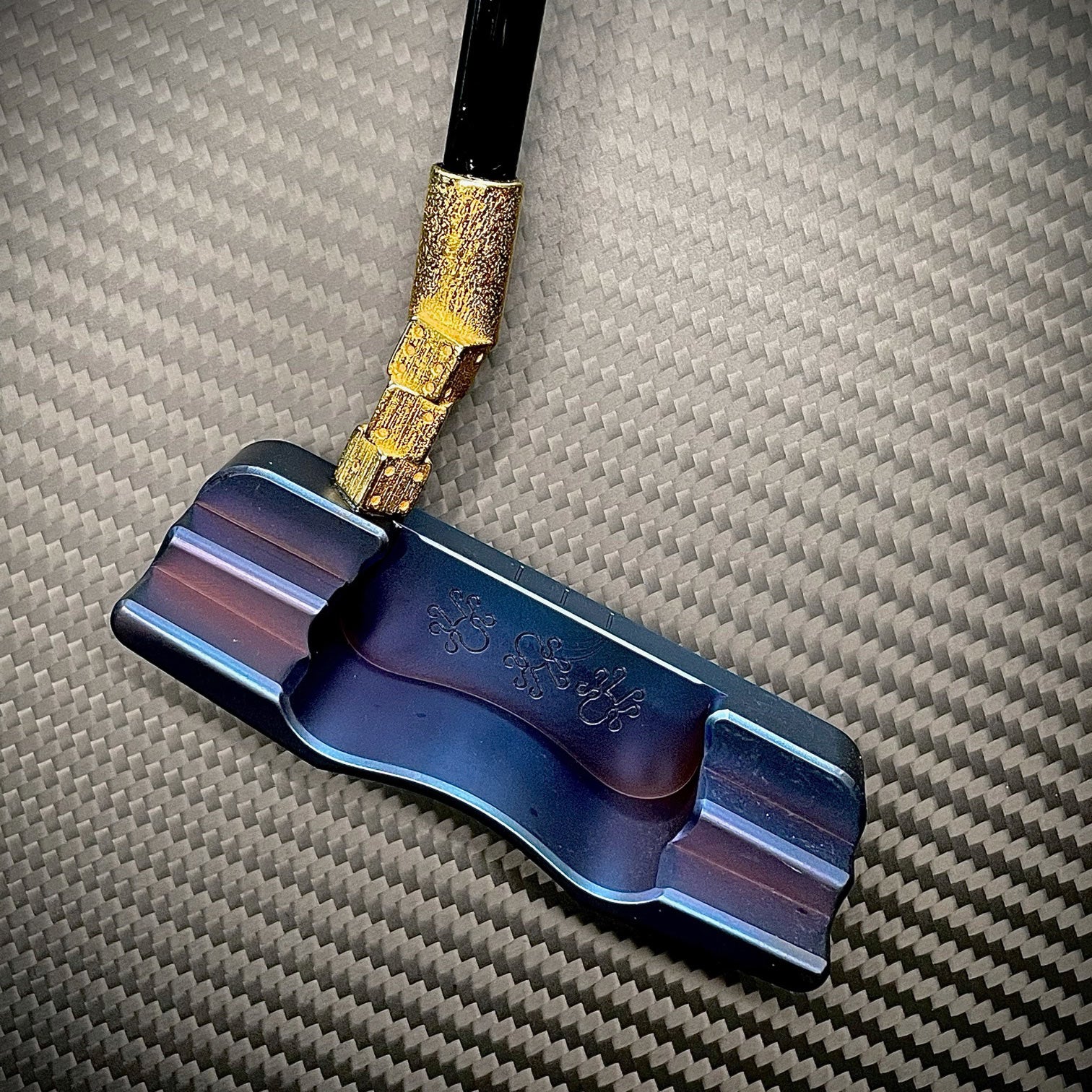 Bourne Putter - Torched Carbon Steel and Timascus