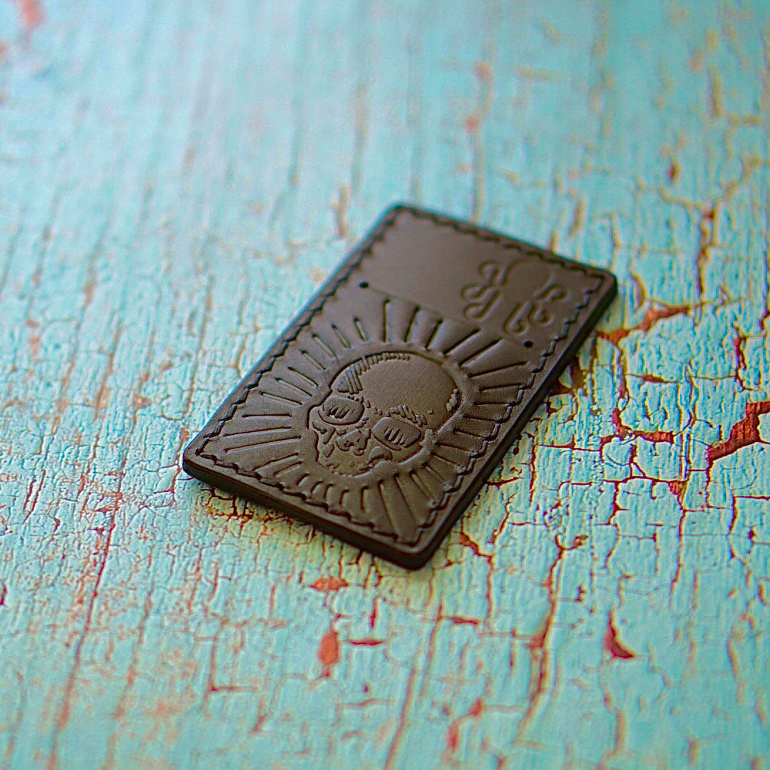 Norman Leather Tool Holder - Black Skull Paisley