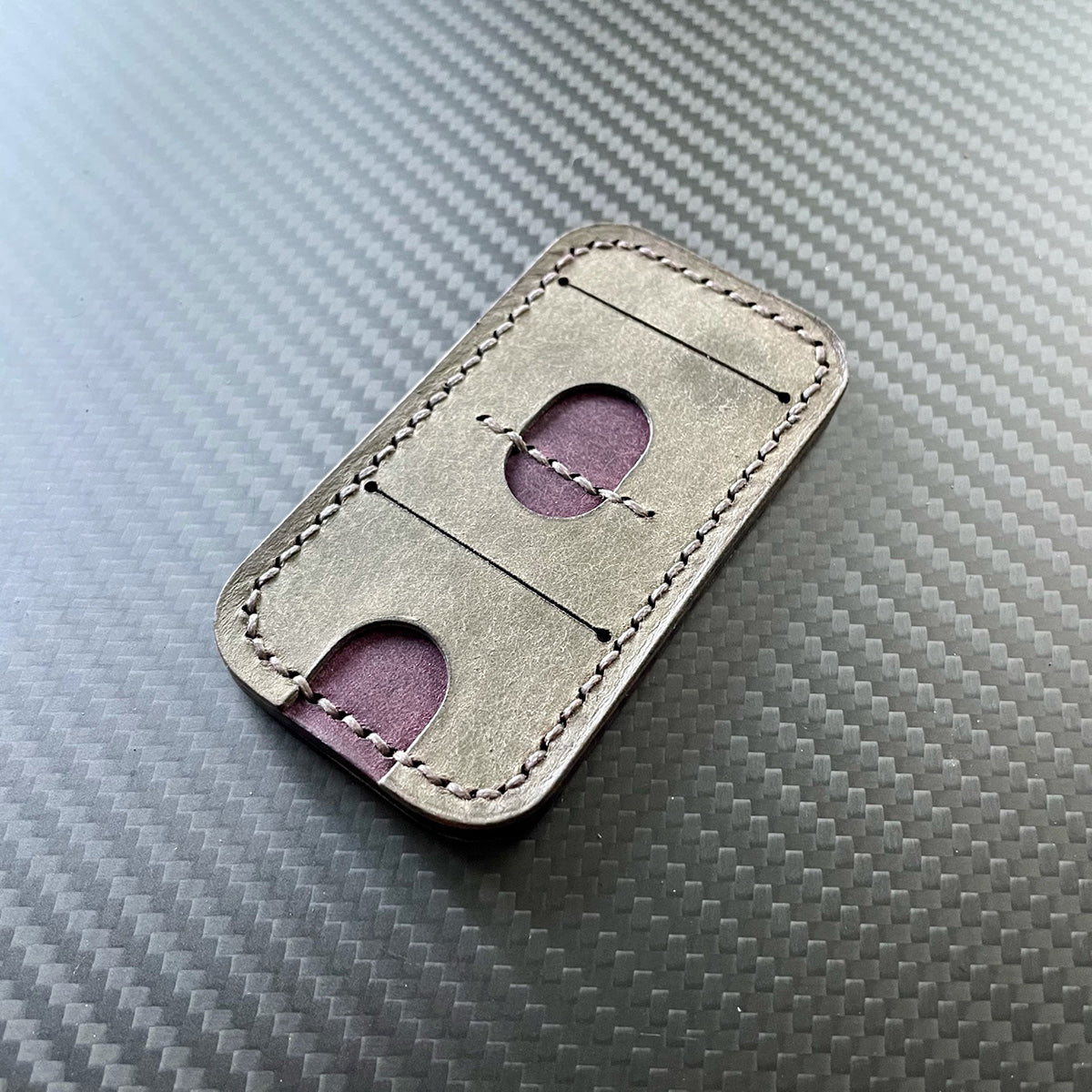 Norman Leather Tool Holder - Gray/Purple