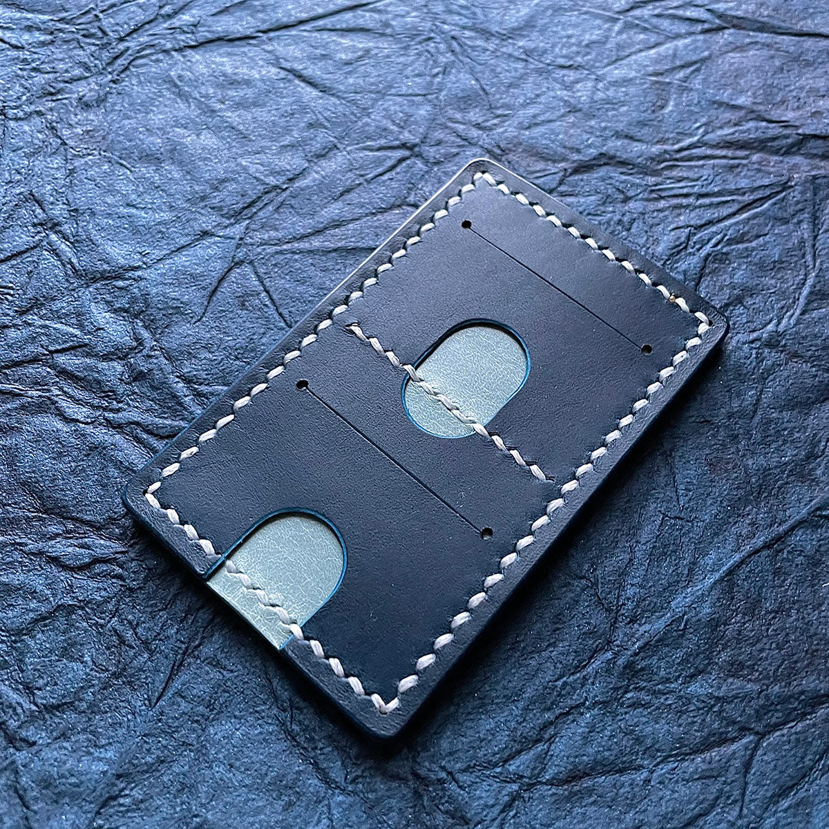Norman Leather Tool Holder - Navy Blue/ Baby Blue