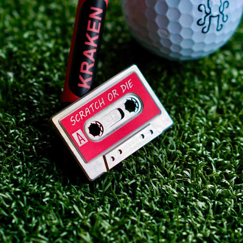 Kraken Golf Marker with Red Anodized Inlay – Scratch or Die Edition