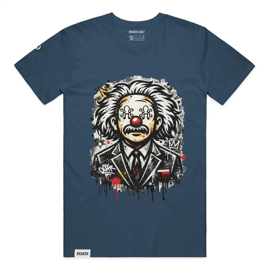 Navy Kraken Golf t-shirt front with graffiti genius graphic