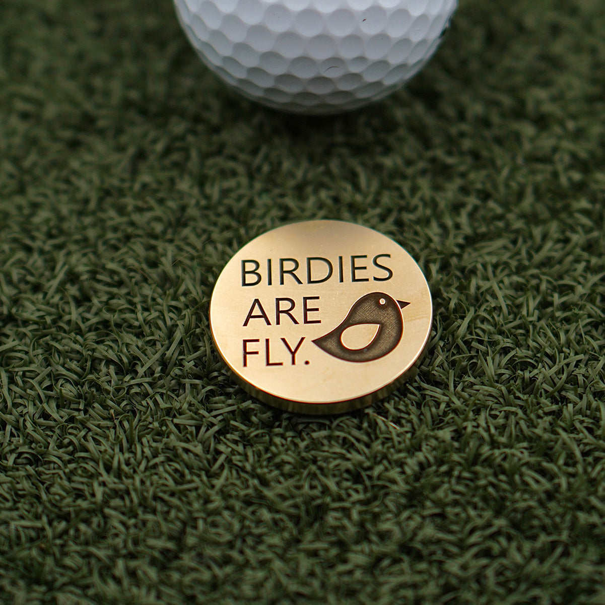 Birdies are Fly Ball Marker - Brass
