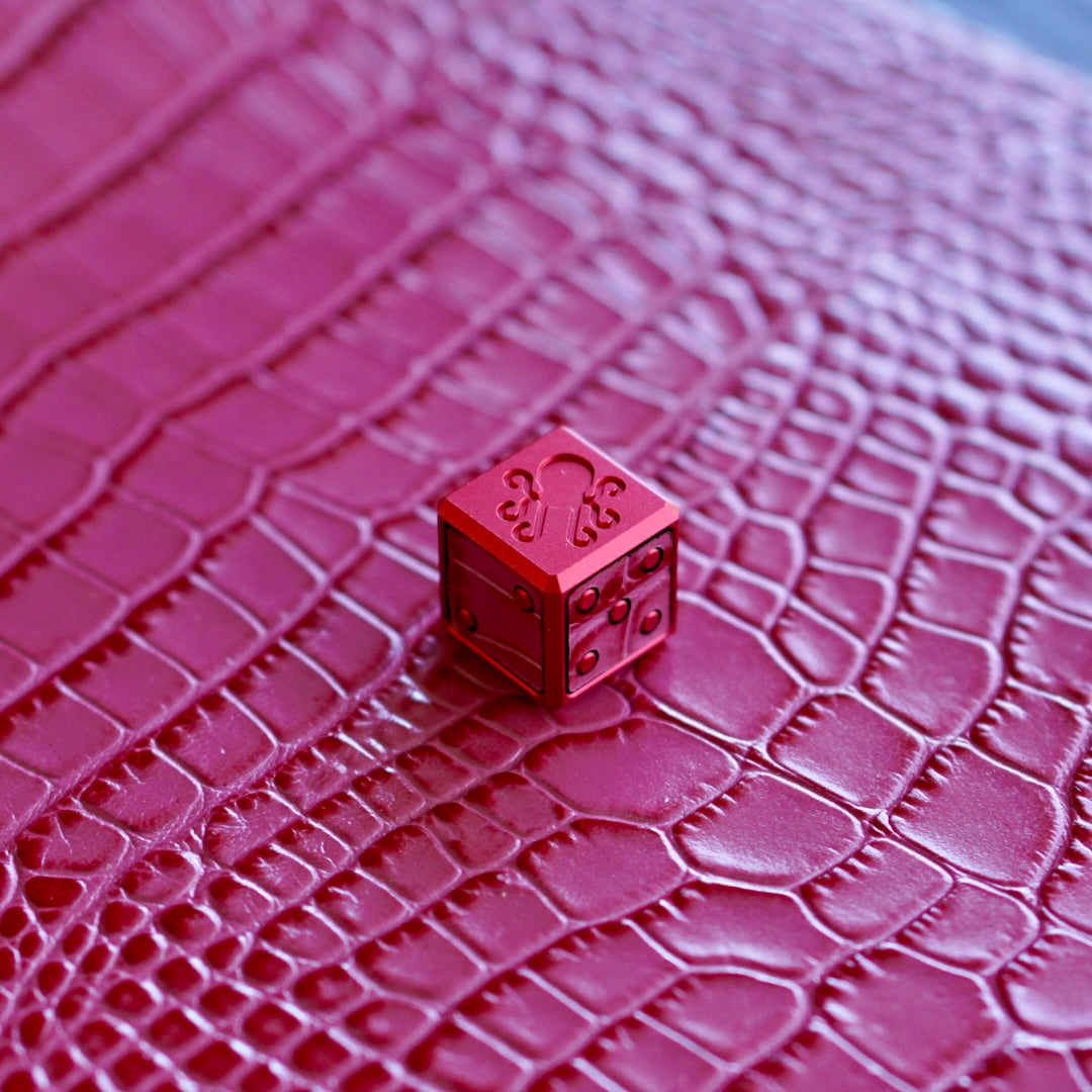 Kraken Golf BlackList Die No.001 Strawberry Sherbet Edition Ball Marker - Hot Pink Aluminum with Hot Pink Leather Inlay