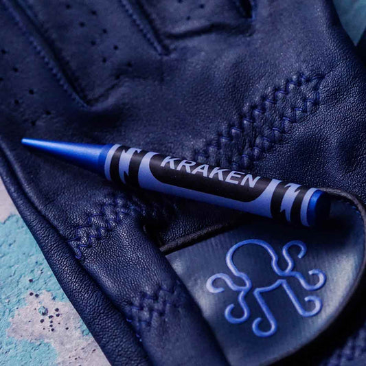 Blue crayon pitch tool crafted by Kraken Golf