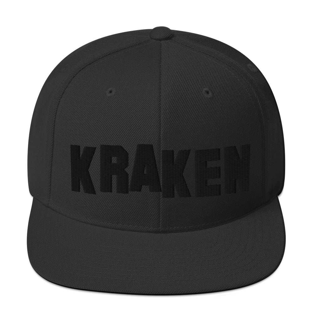 Kraken Blacked Out Snapback Hat - Kraken Golf