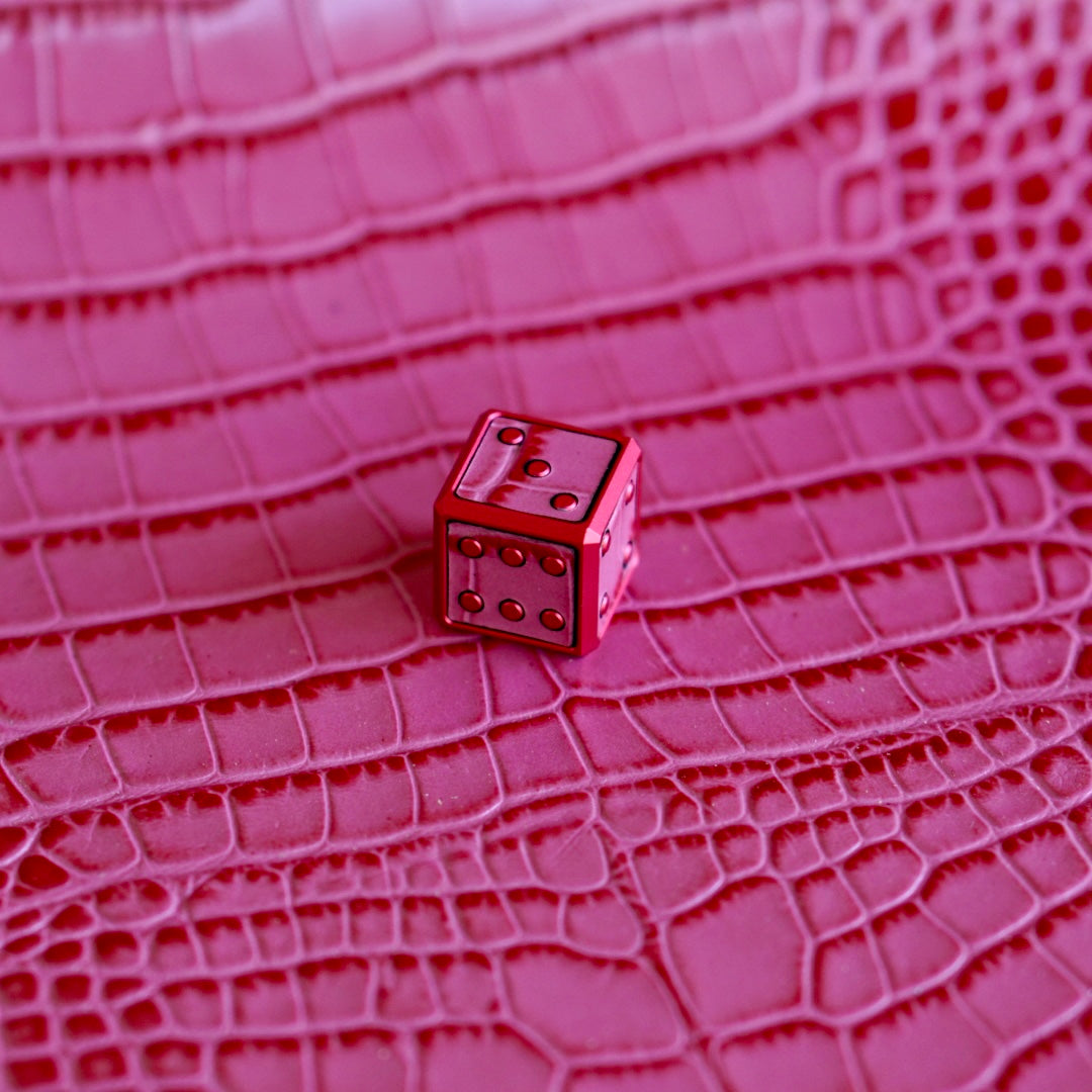 Kraken Golf BlackList Die No.001 Strawberry Sherbet Edition Ball Marker - Hot Pink Aluminum with Hot Pink Leather Inlay