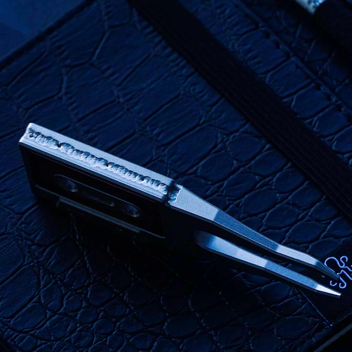 Side profile of welded cassette pitch tool with tentacle prongs