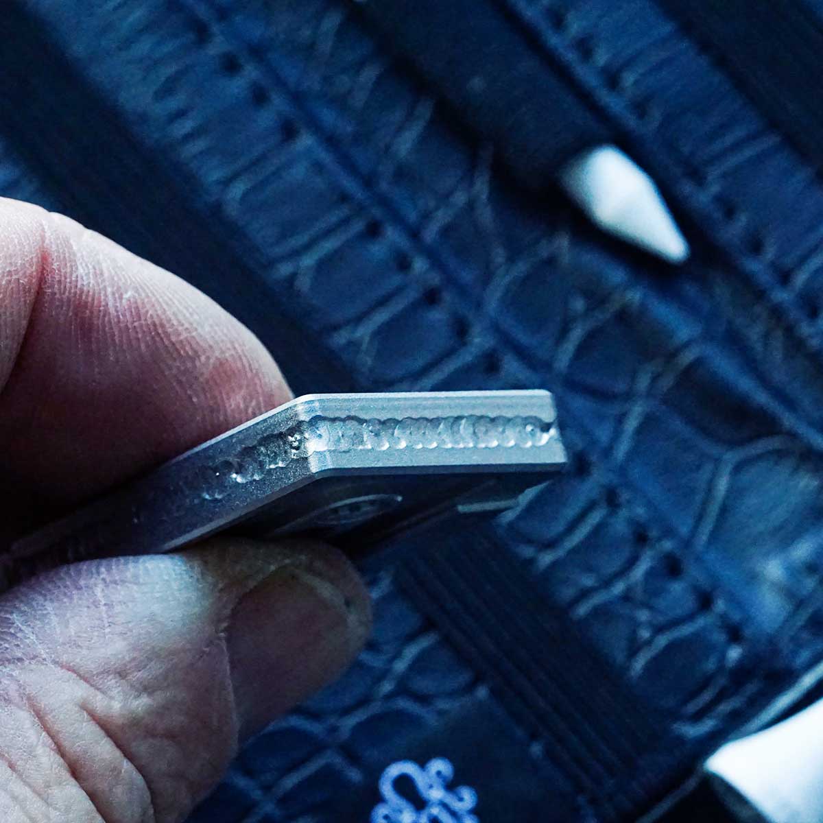 Side profile of welded cassette pitch tool with tentacle prongs