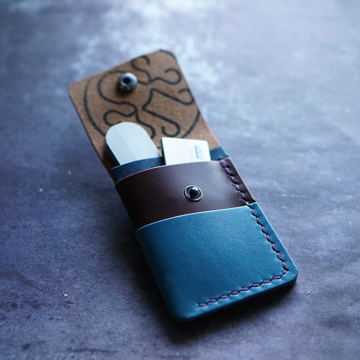 Fred Tool Holder - Blues with Purple Accents