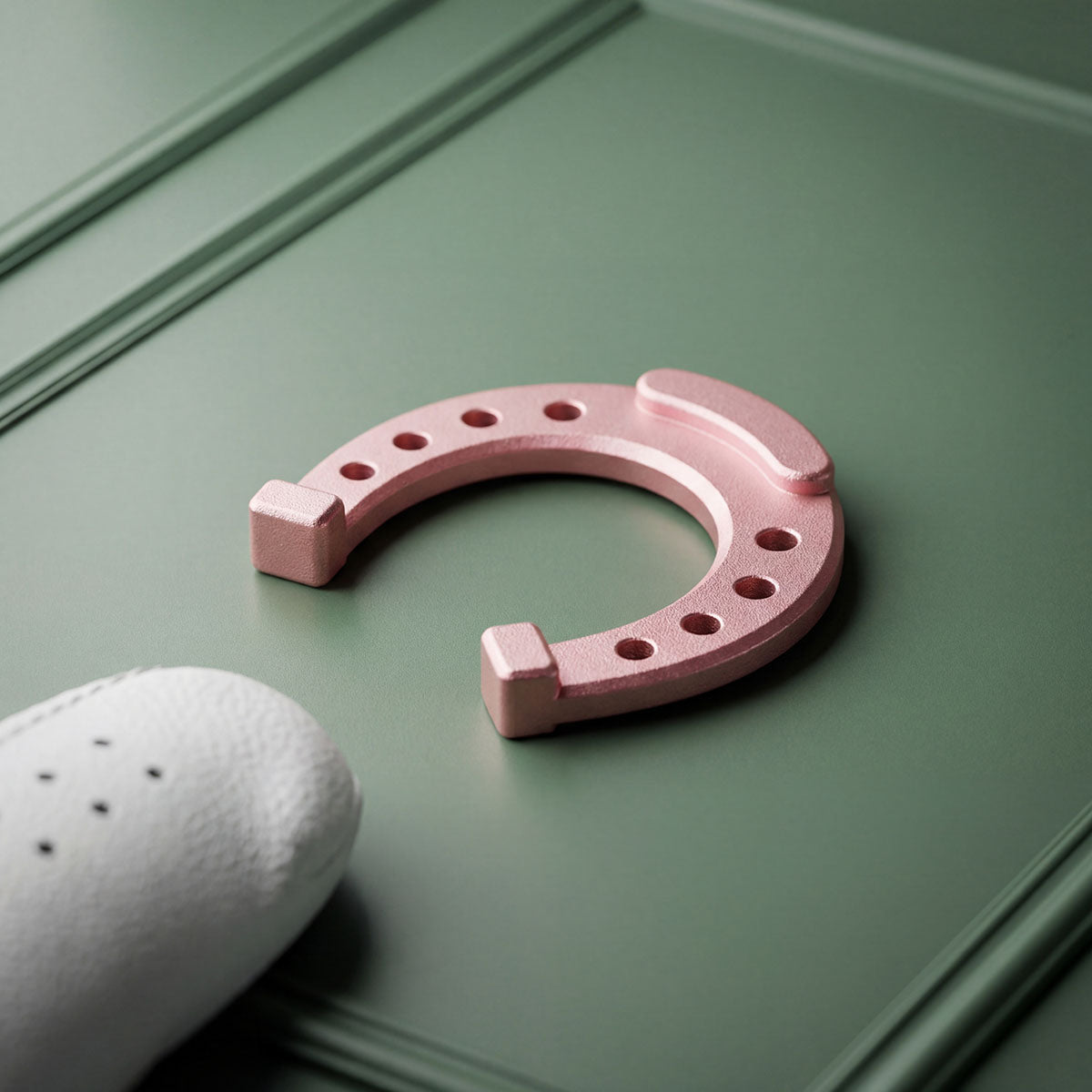 Kraken Golf Lucky Horseshoe limited edition CNC-milled copper golf ball marker with engraved horseshoe detail — satin blast finish