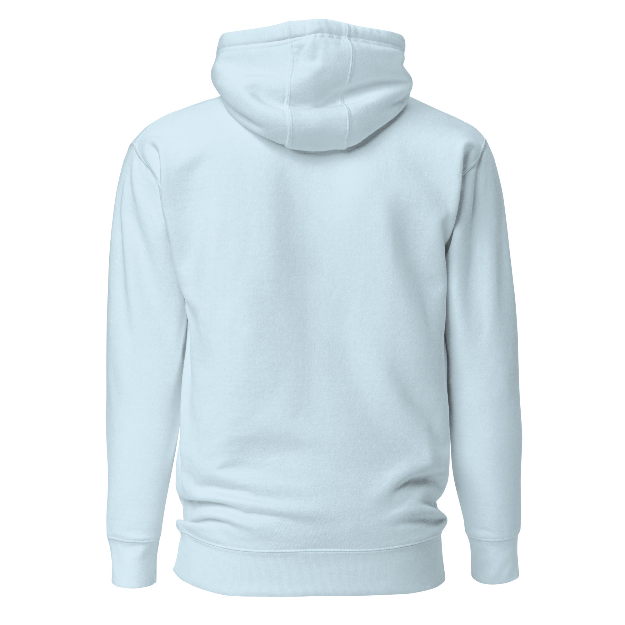 Kraken Stitch Hoodie in sky blue featuring circular embroidered Kraken insignia