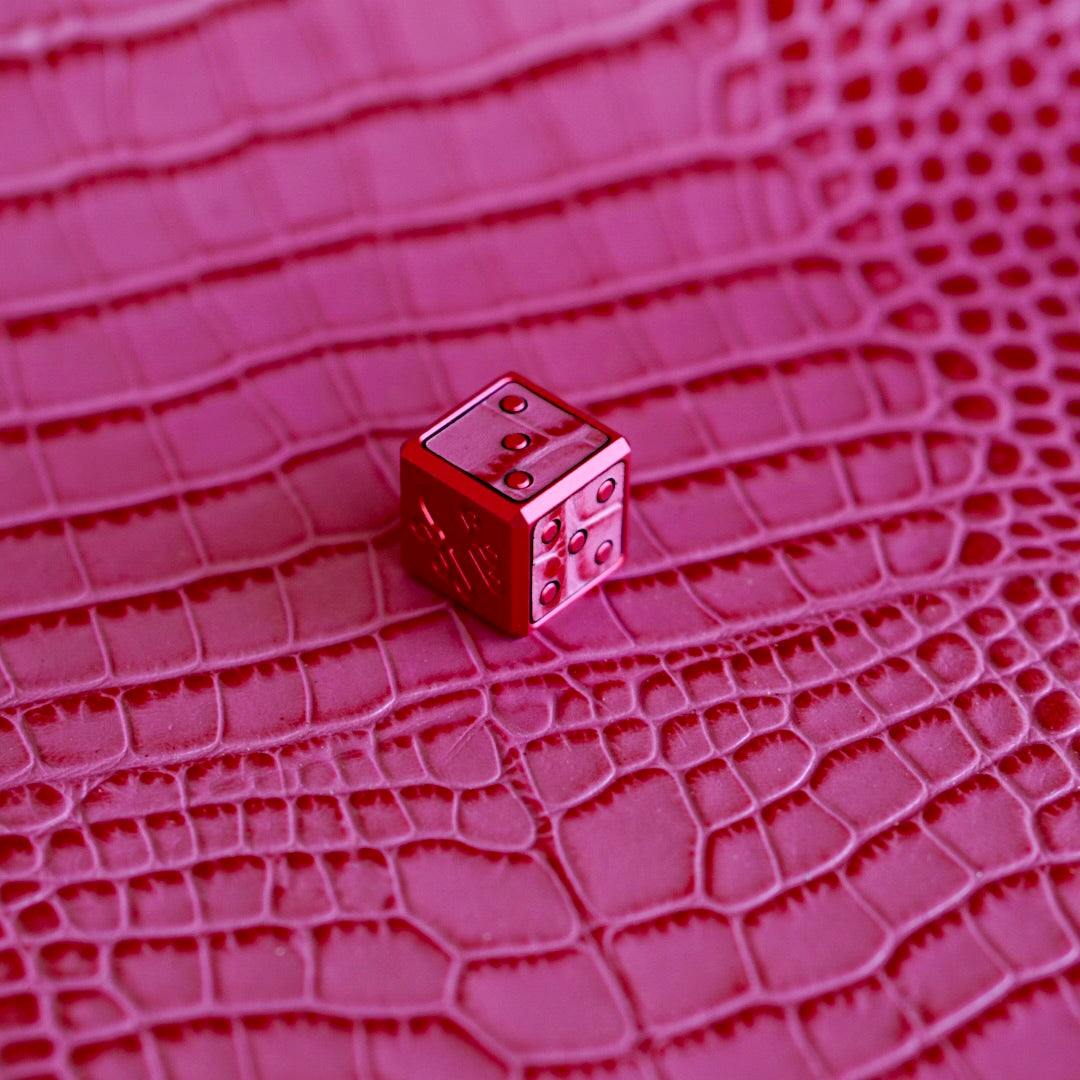 Premium hot pink golf ball marker die with hot pink leather - BlackList Series by Kraken Golf