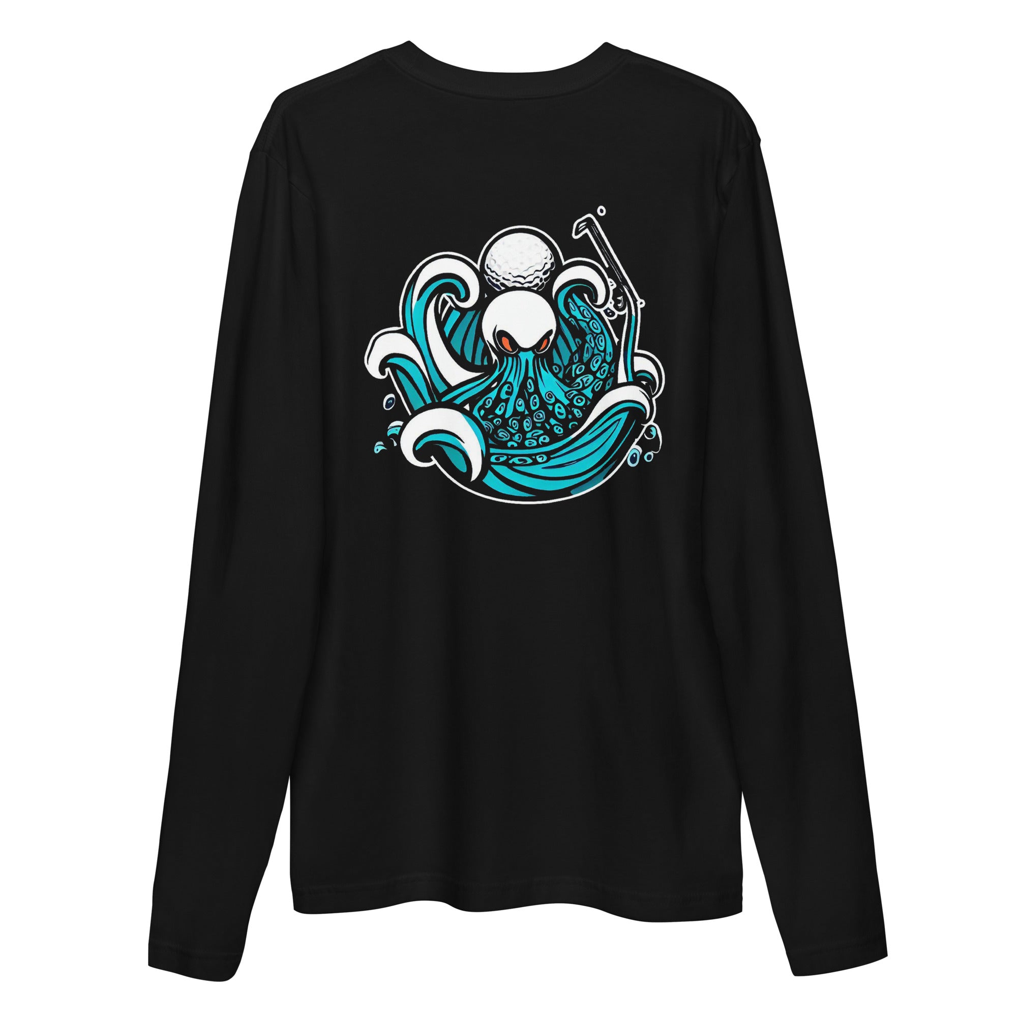 Release the Kraken - Black Long Sleeve Fitted Crew