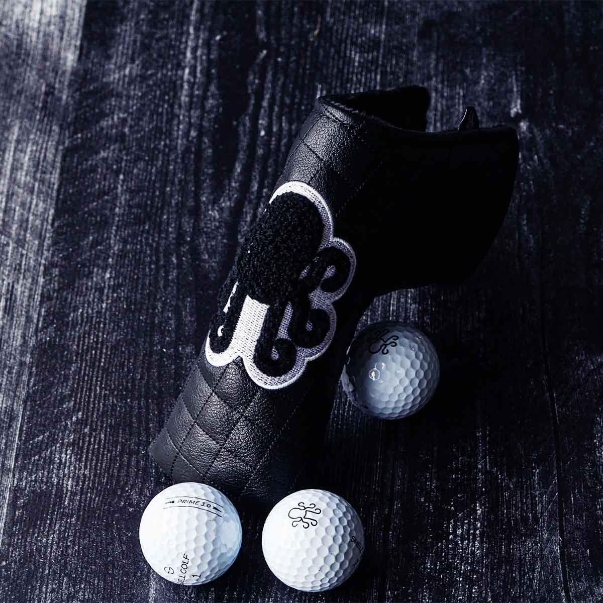 Soft black plush fur interior of Midnight Blade Putter Cover - Kraken Golf Midnight Collection