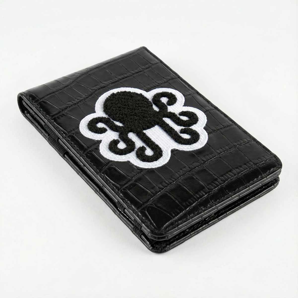 Midnight Yardage Book | Black Gator Leather | Kraken Golf