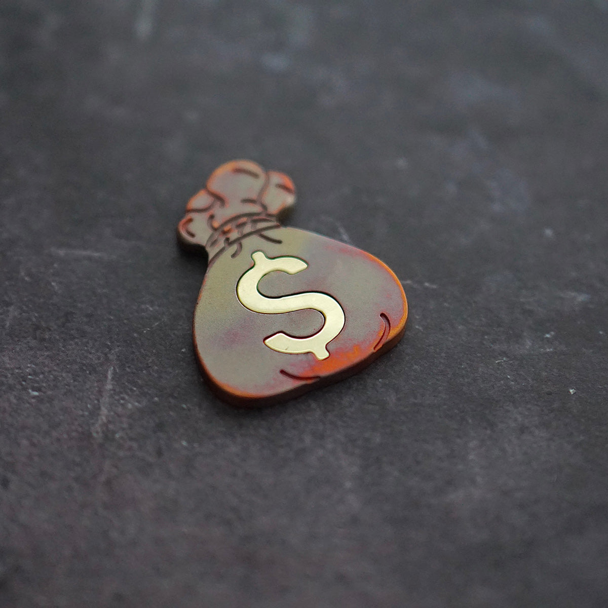 Torched Copper Money Bag Marker
