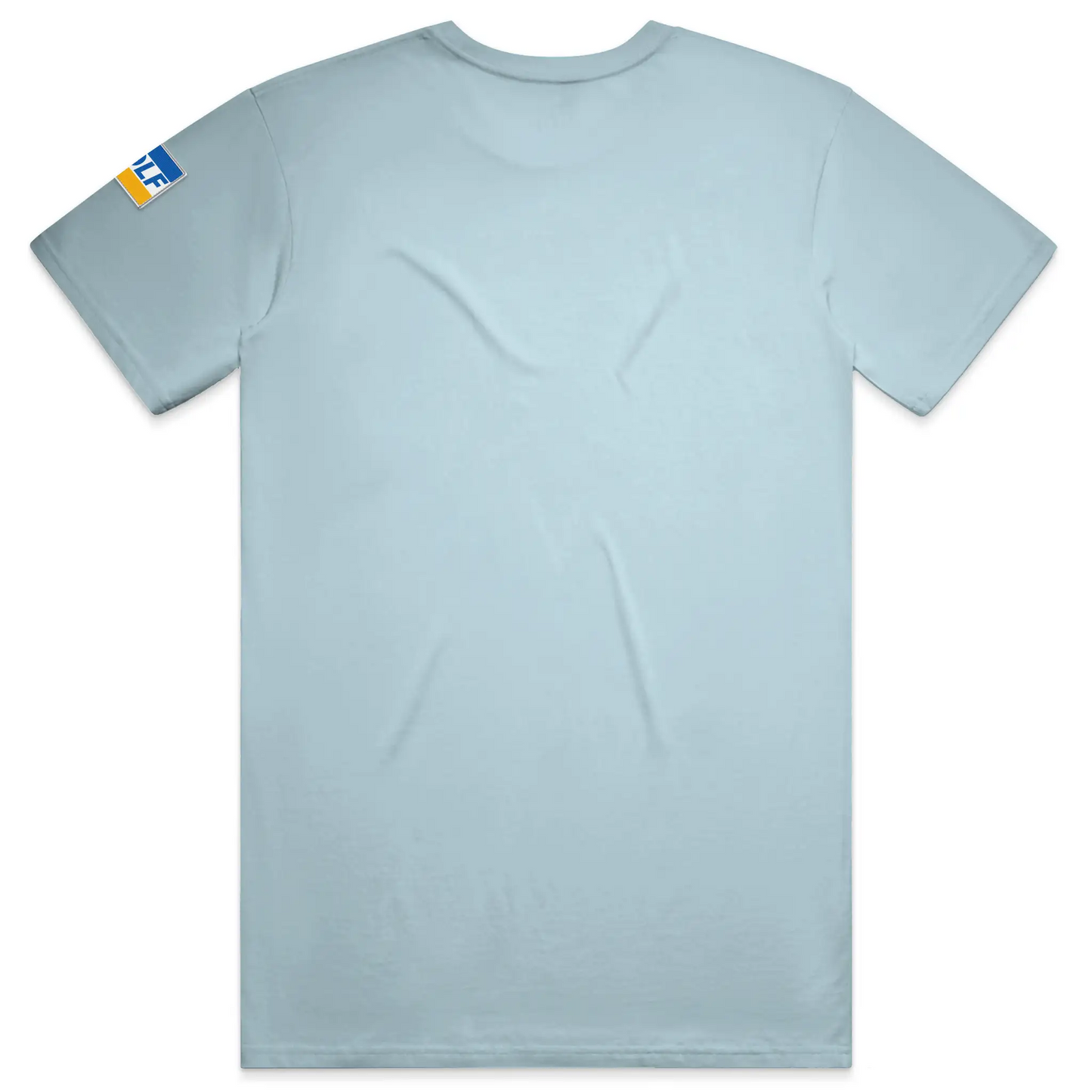 Comfort ColorsPro Shop Rejected Tee back view — intentionally blank Harbor blue premium golf t-shirt by Kraken Golf Co. Heavyweight T Shirt