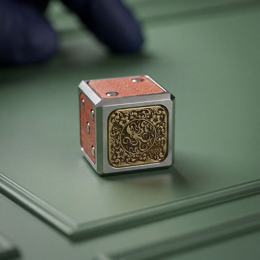 Laser-engraved brass Kraken inlay with vine work detail on Snake Eyes ball marker — Blacklist 029 by Kraken Gol