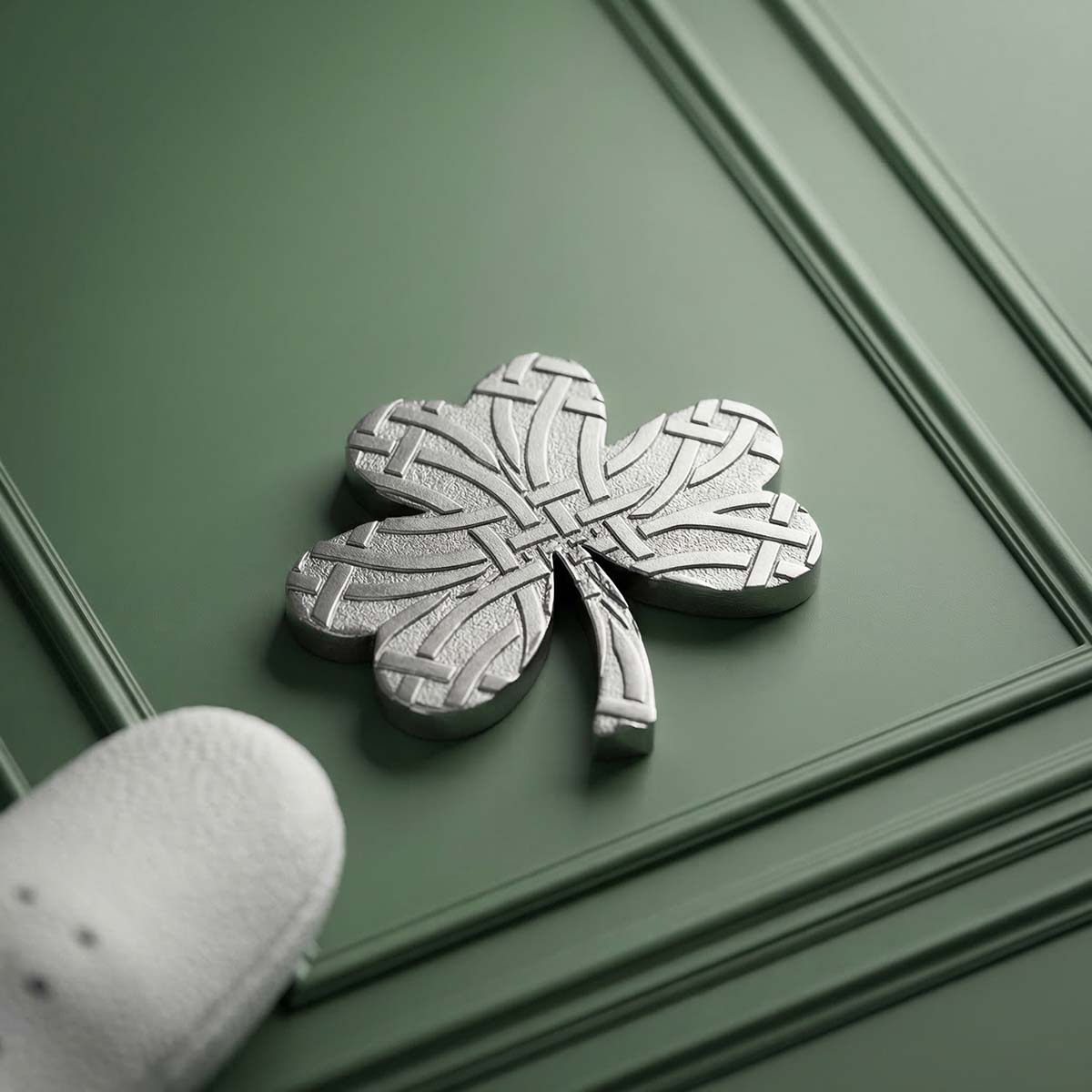 Steel Clover stainless steel shamrock ball marker by Kraken Golf