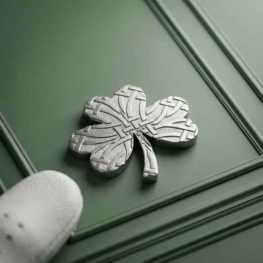 Steel Clover stainless steel shamrock ball marker by Kraken Golf