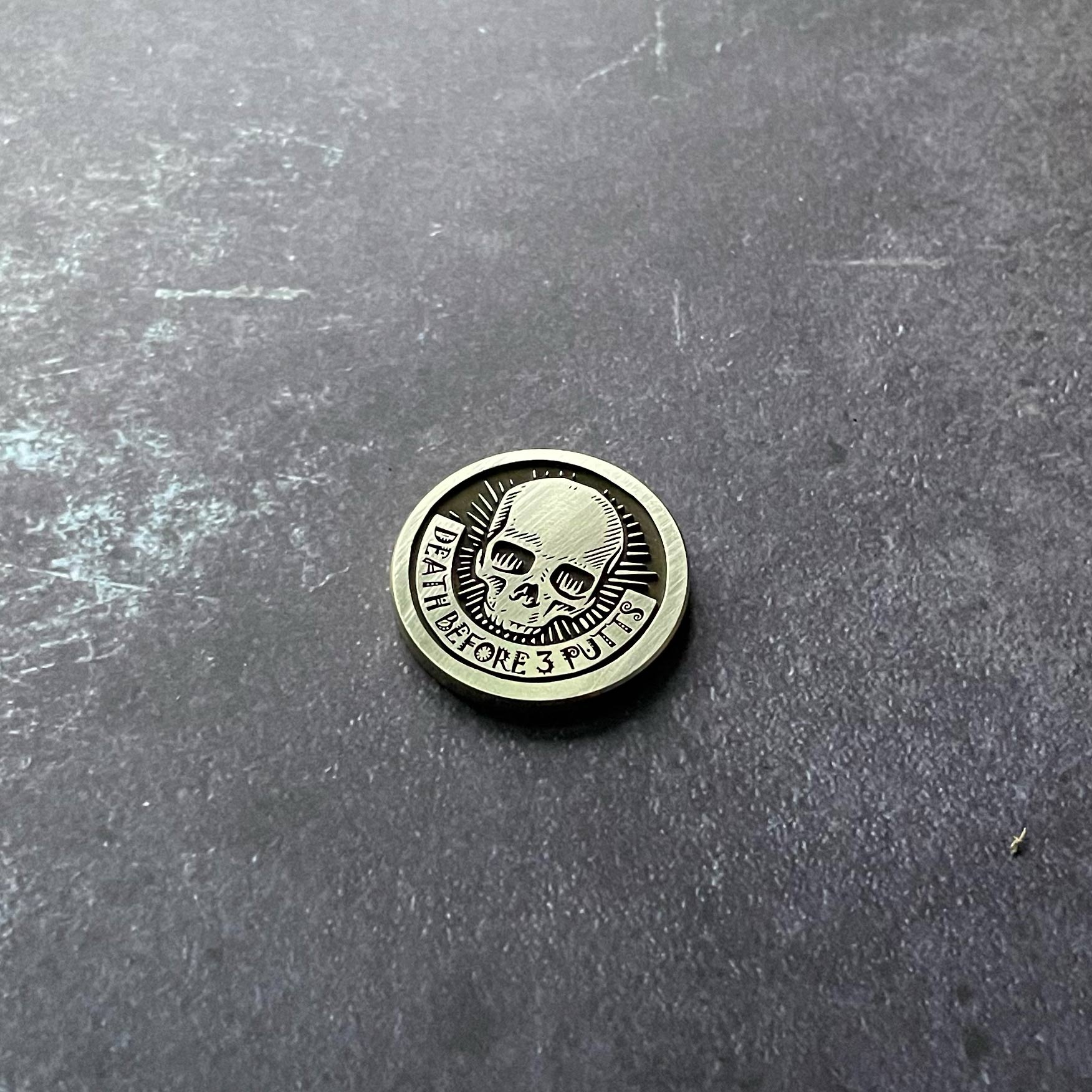 Death Before 3 Putts Ball Marker