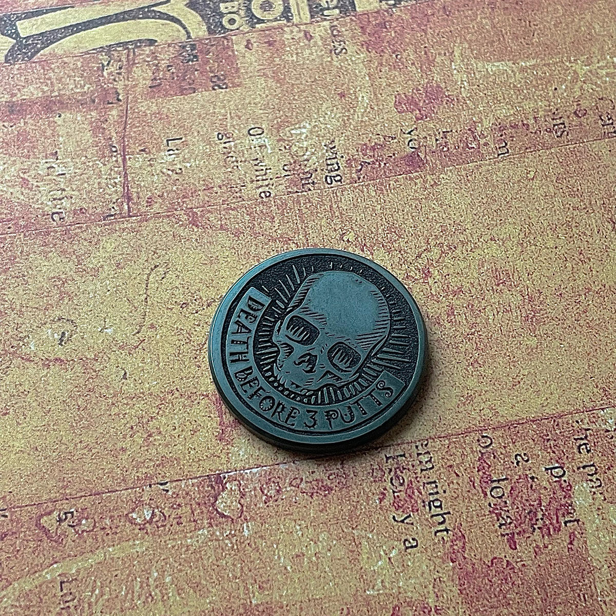 Death Before 3 Putts Ball Marker - Black Zirconium