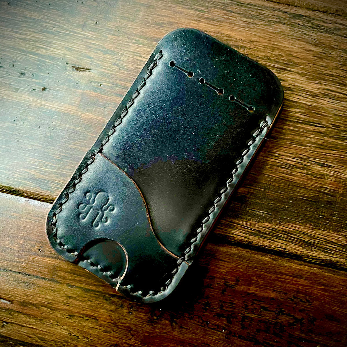 Hogan Leather Holder - Black Shell Cordovan
