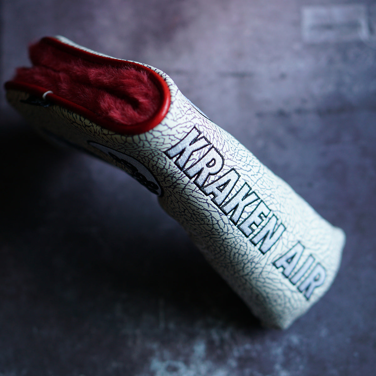 Kraken Air Blade Headcover in bold Chicago Red elephant print