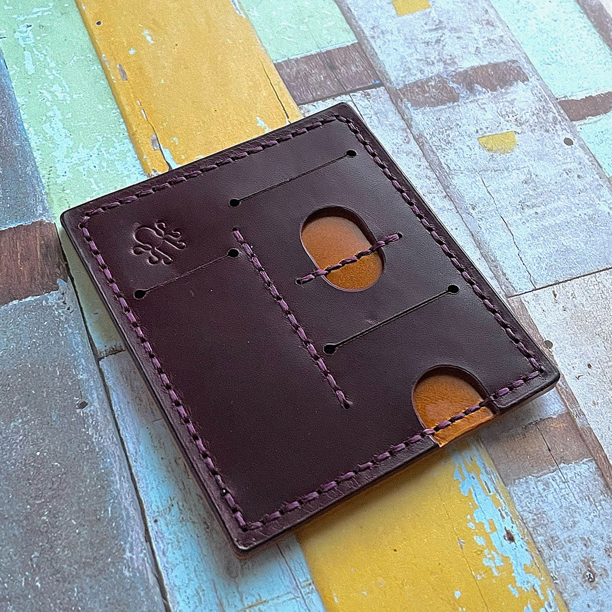 Norman Leather Tool Holder 2.0 - Plum / Gold Koi