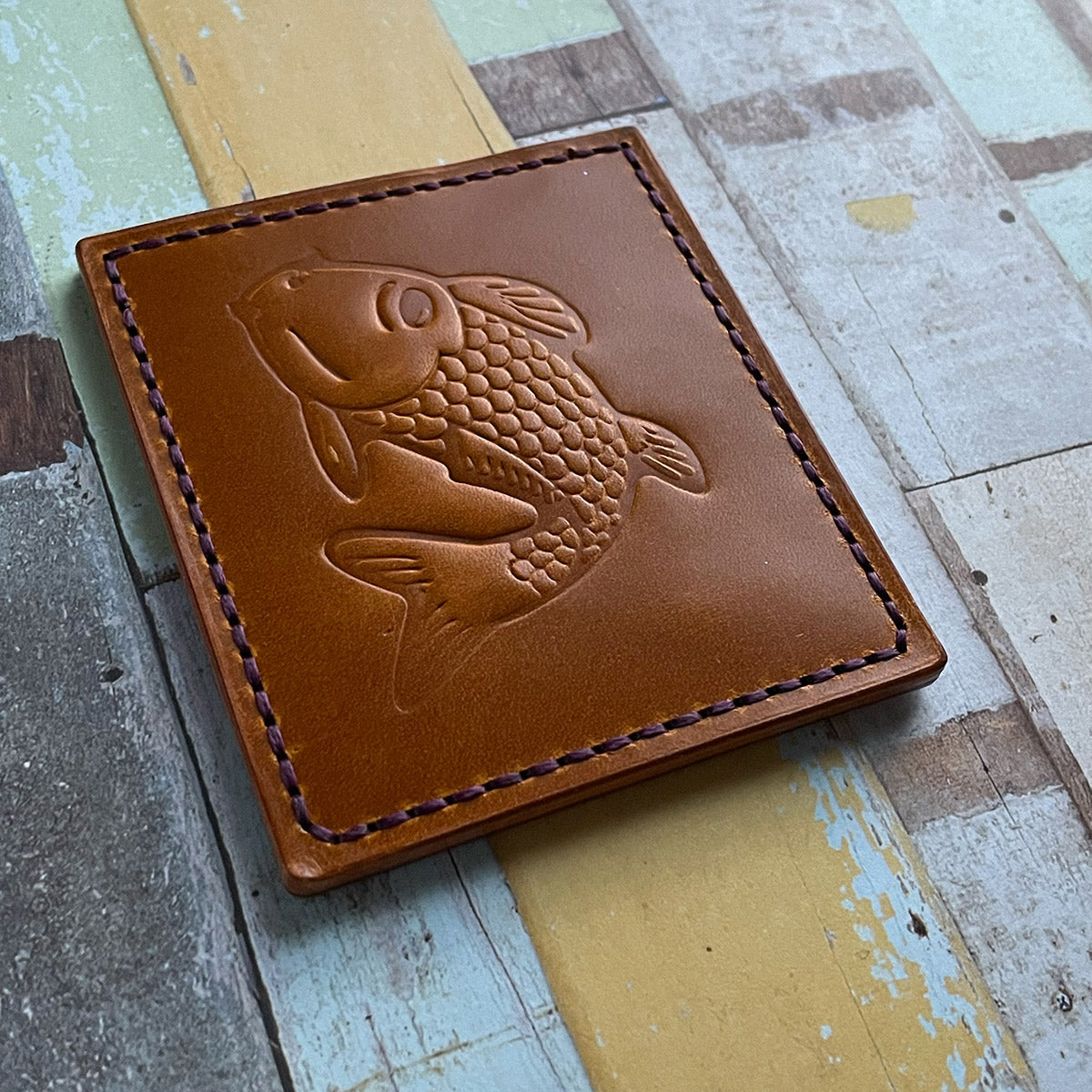 Norman Leather Tool Holder 2.0 - Plum / Gold Koi