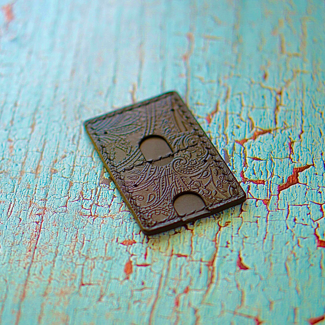 Norman Leather Tool Holder - Black Skull Paisley