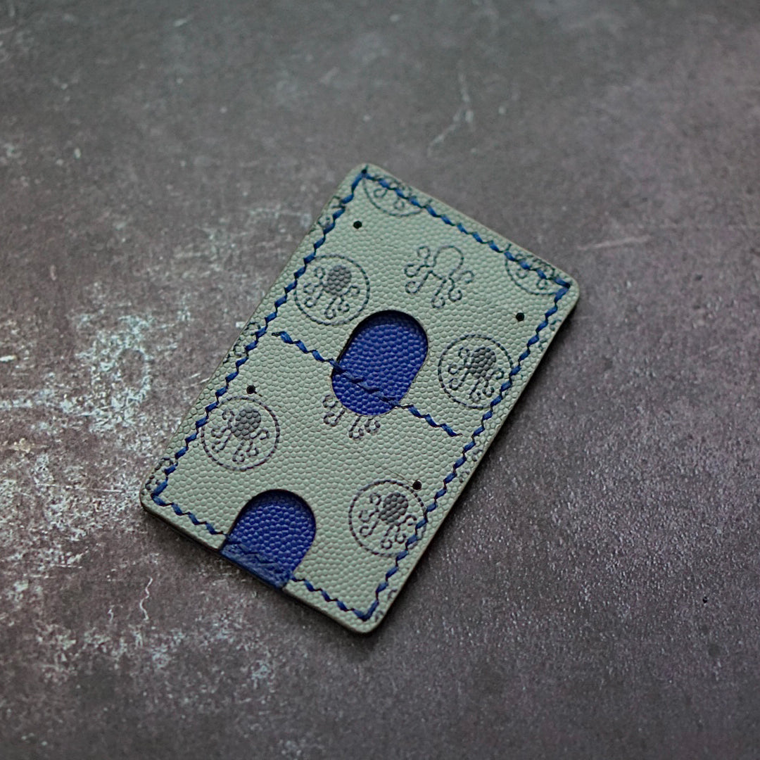 Norman Leather Tool Holder - Blue/Gray Monogram Pattern