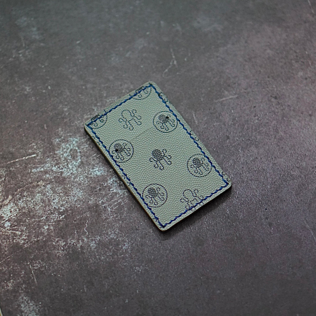 Norman Leather Tool Holder - Blue/Gray Monogram Pattern