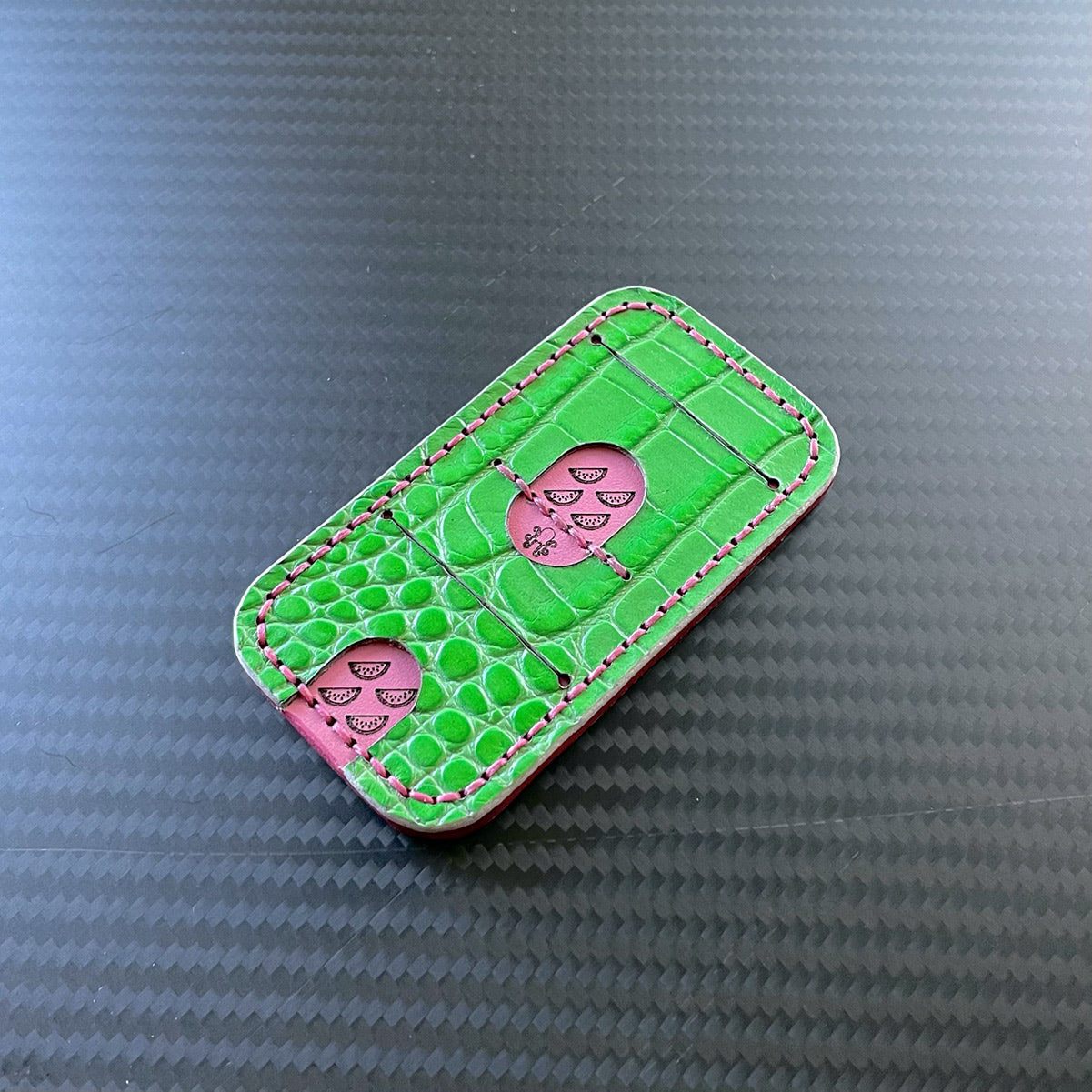 Norman Leather Tool Holder - Watermelon / Gator