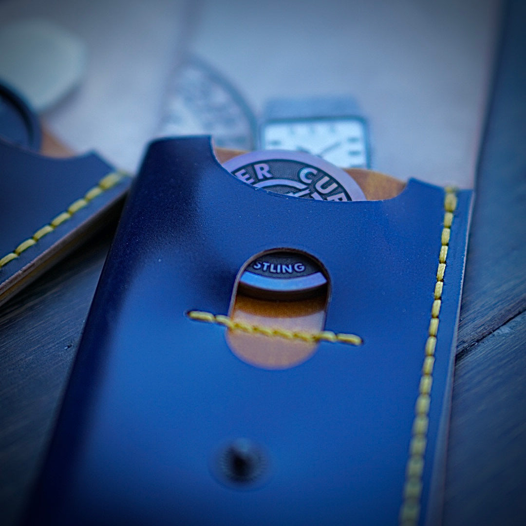 Norman Snap Leather Tool Holder - Brown/Blue Shell Cordovan