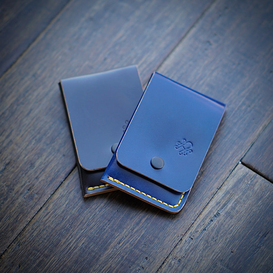 Norman Snap Leather Tool Holder - Brown/Blue Shell Cordovan