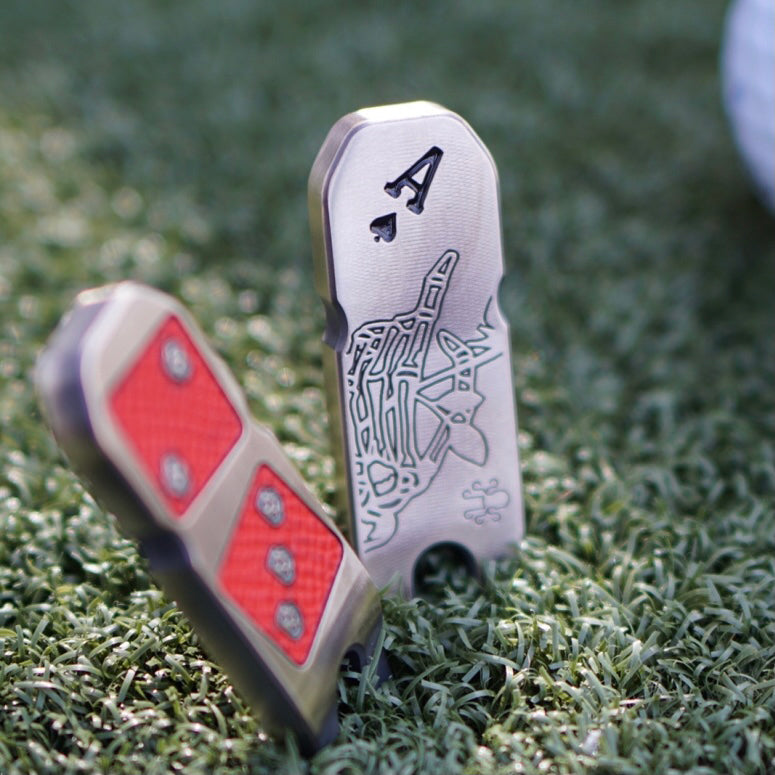 Red Dice Divot - Brass