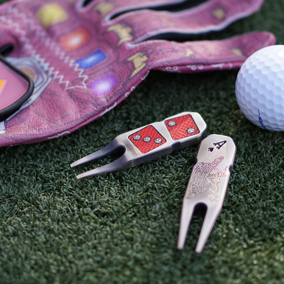 Red Dice Divot - Brass