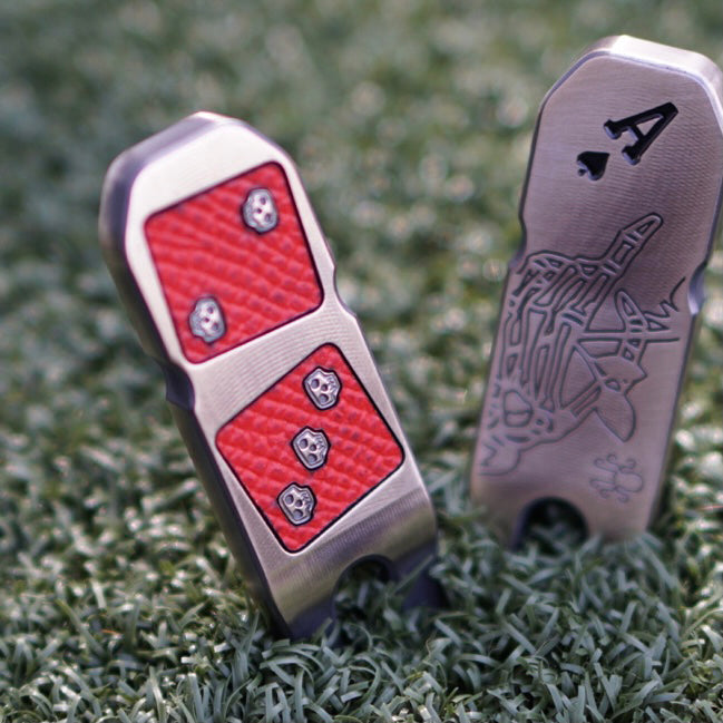 Red Dice Divot - Brass