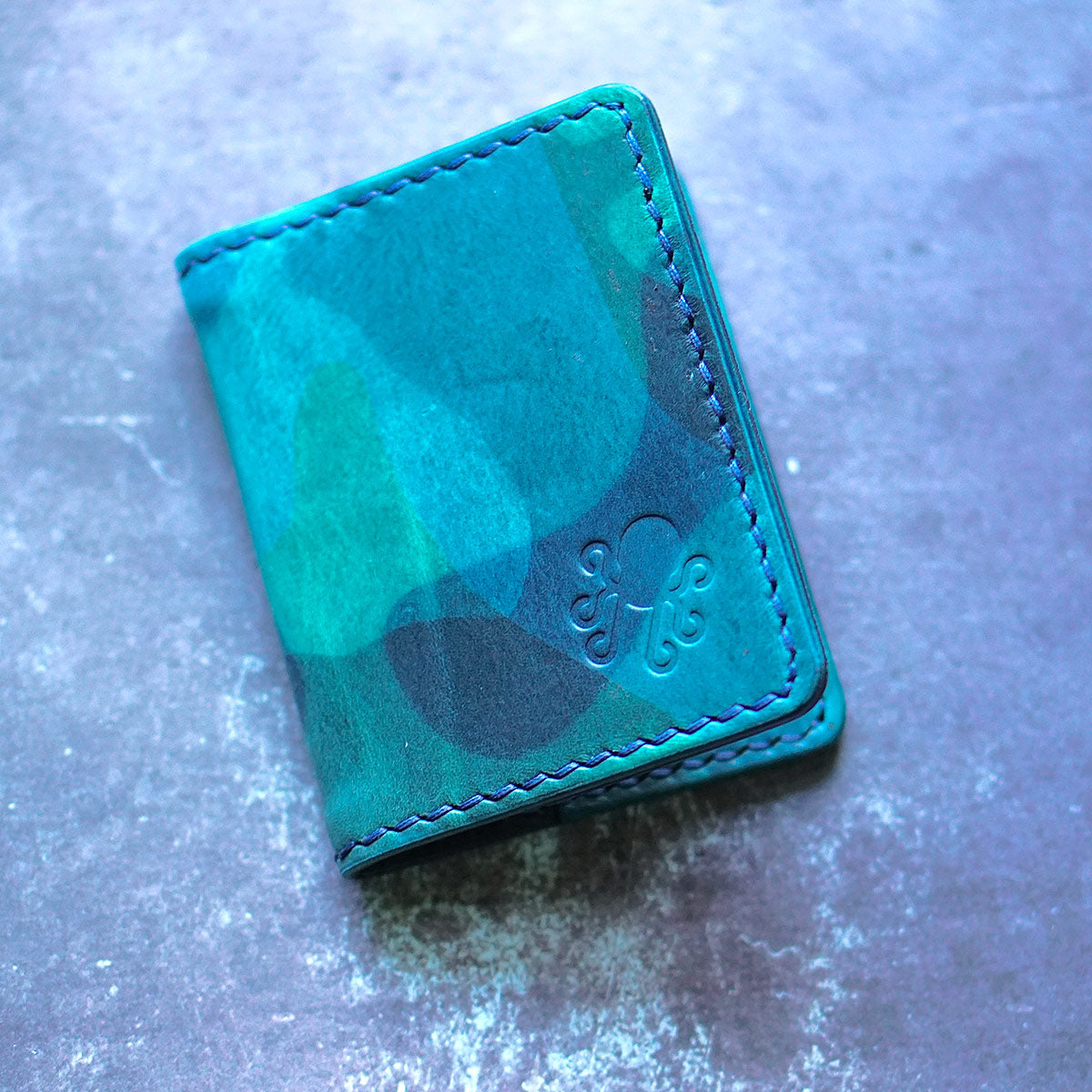 Robert Leather Bi Fold Card Wallet - Camo