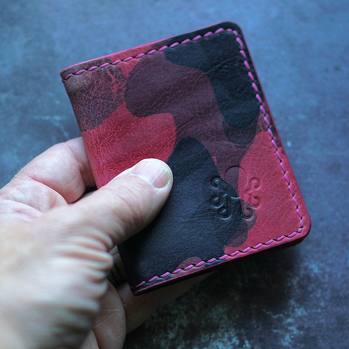 Robert Leather Bi Fold Card Wallet - Camo