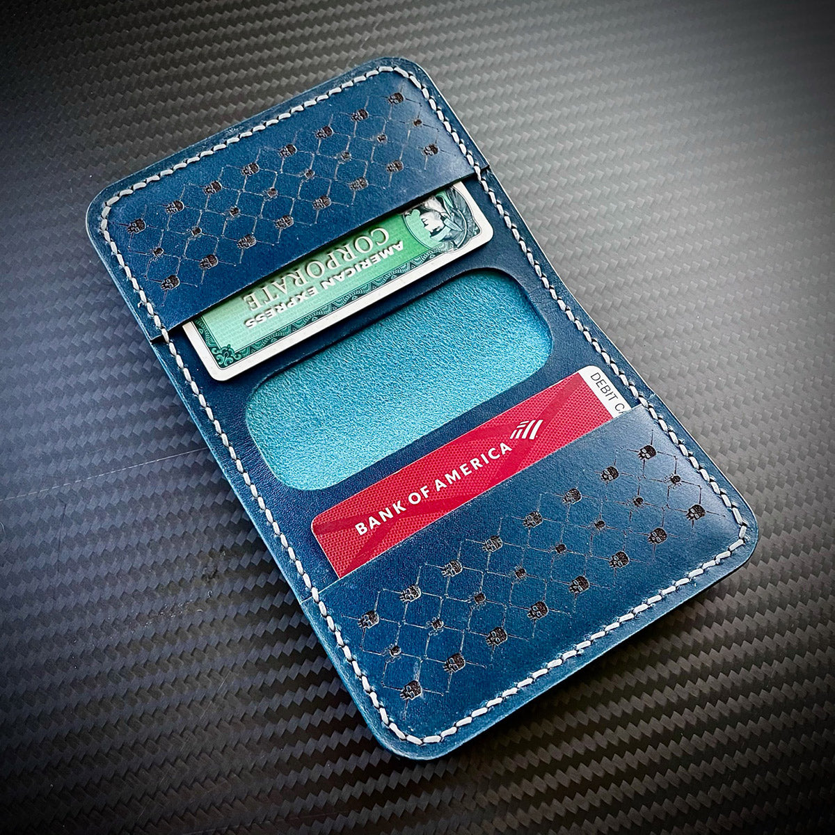 Robert Leather Wallet - Blue Calf Skin