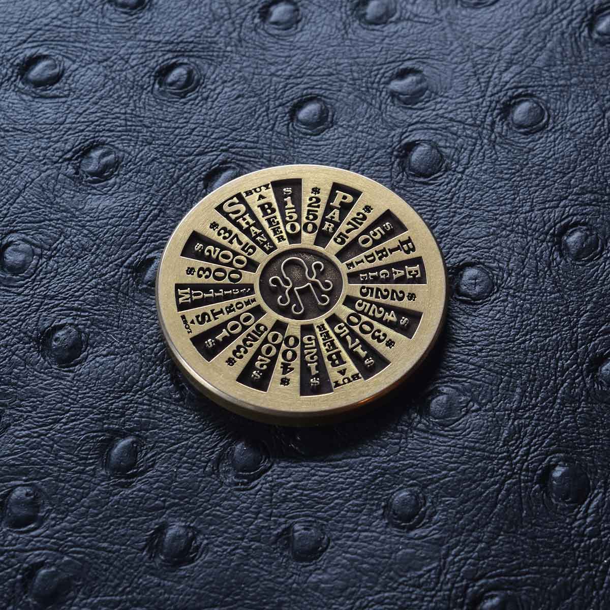 Wheel of Golf Ball Marker - Brass - 1st Edition